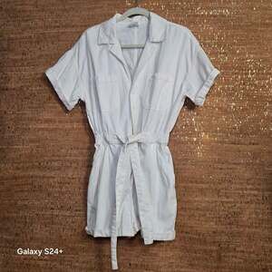 BDG Urban Outfitters White Short Sleeve Utility Romper Size S
